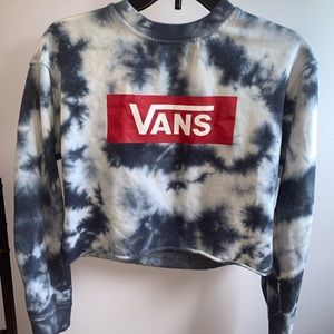Tie-dye cropped vans sweatshirt